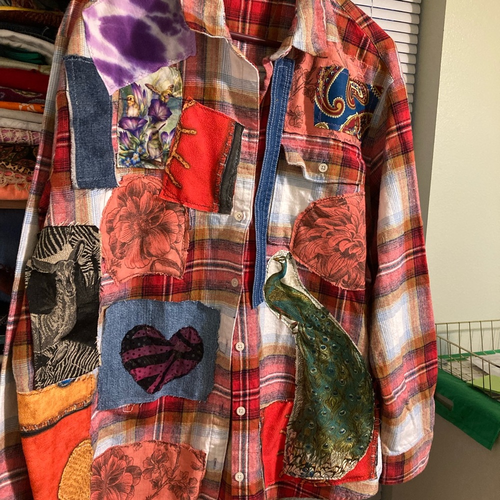 Old Navy Red and Yellow Plaid Shirt